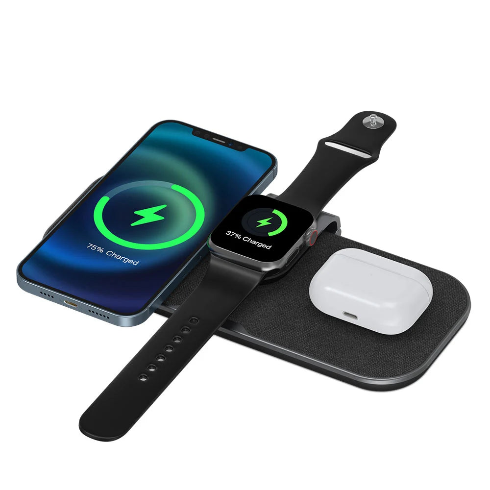 WiWU Power Air PA3IN1B Wireless Fast Charger Stand 3 in 1 High speed Desktop for iPhone iWatch Airpods WiWU Power Air PA3IN1B Wireless Fast Charger Stand 3 in 1 High speed Desktop for iPhone iWatch Airpods
